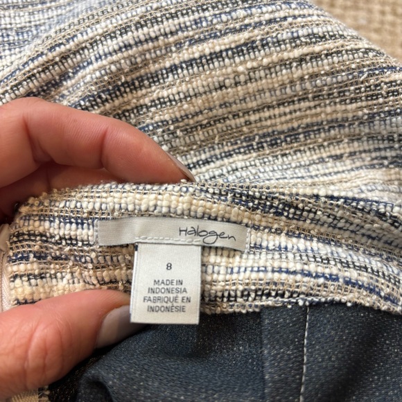 Halogen Brand Knee Length Jacquard Skirt Lined Size 8 Cotton Blend - Picture 5 of 9